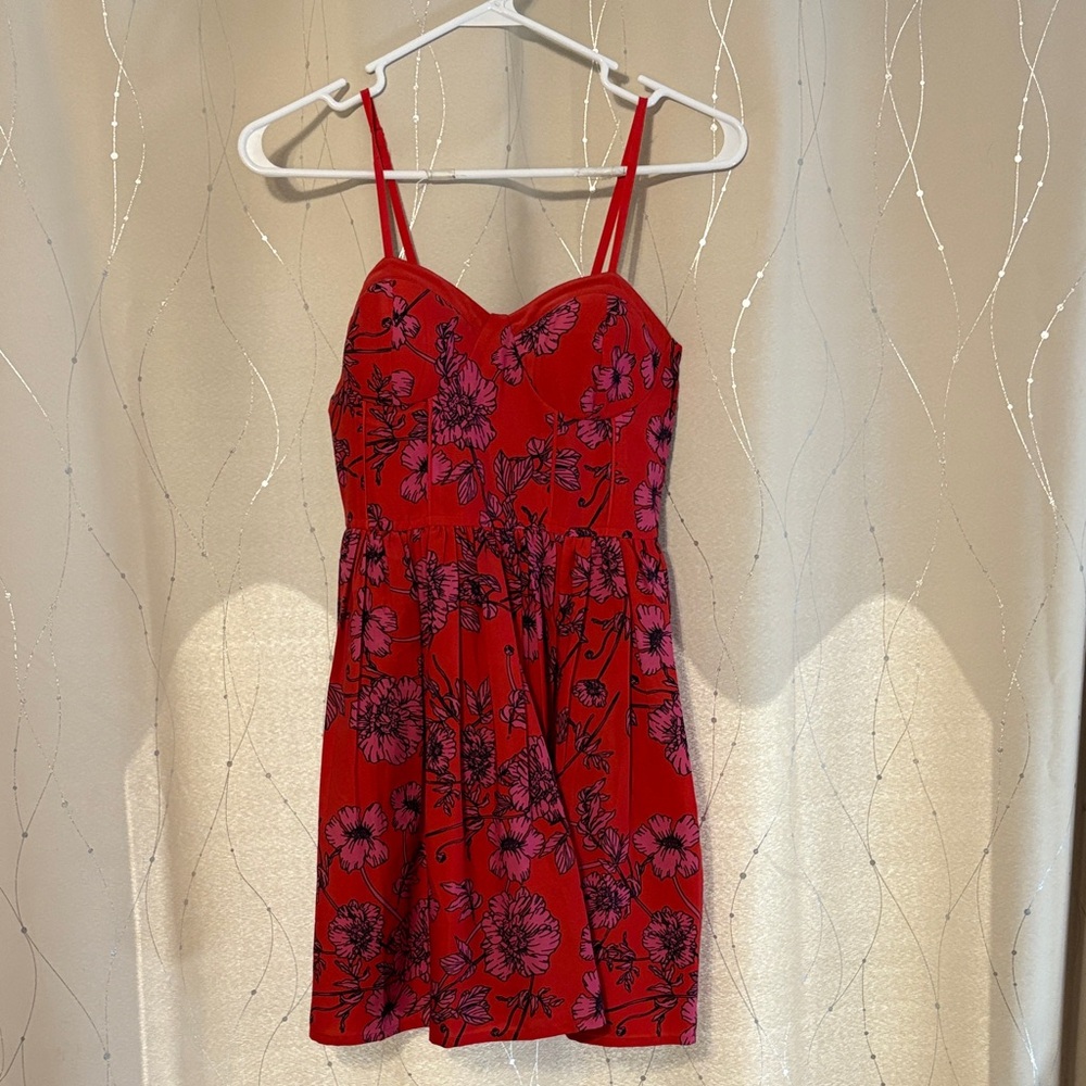 Floral Red Dress